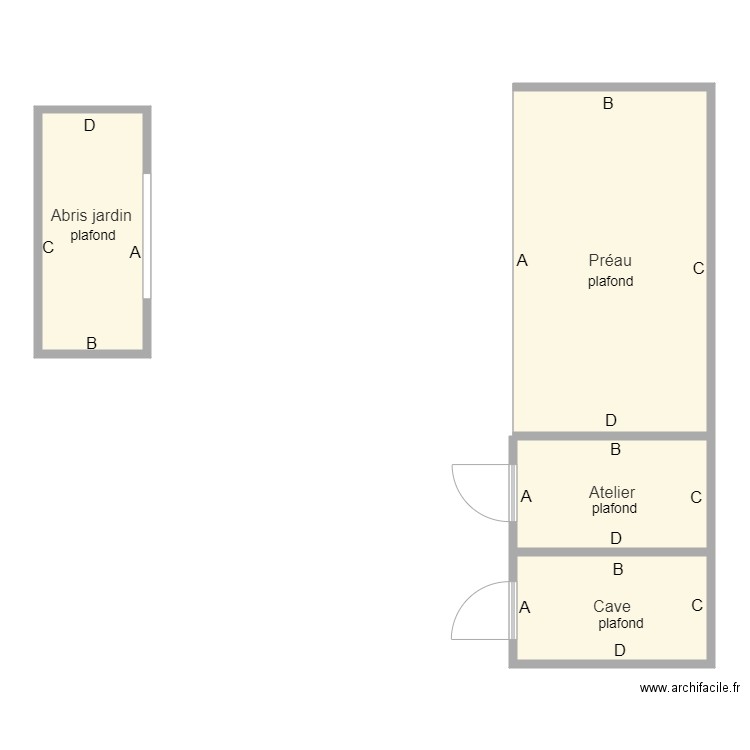 appart1 dependances. Plan de 4 pièces et 88 m2