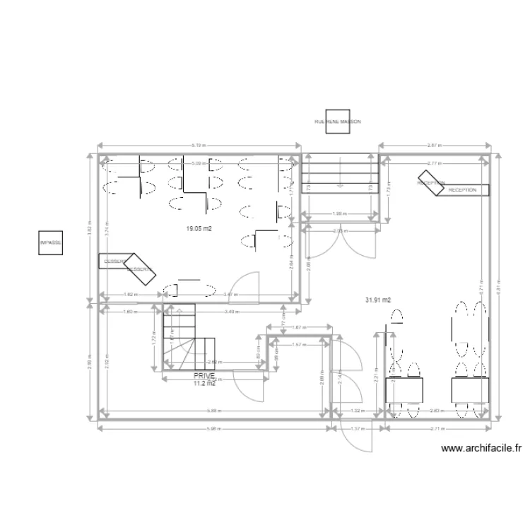 HOTEL DU CYGNE RECEPTION. Plan de 