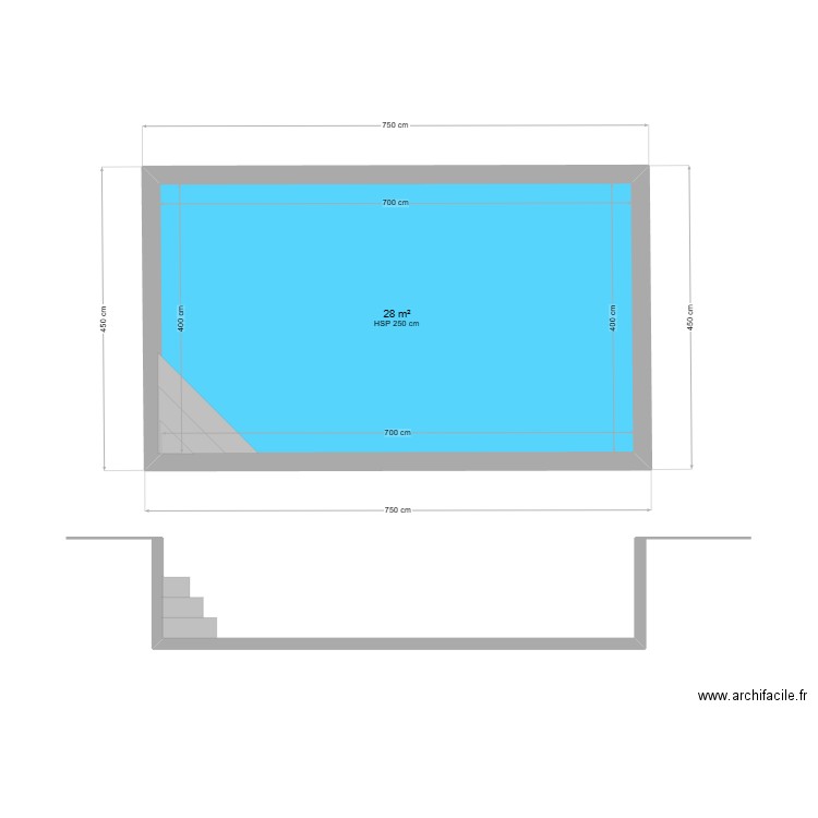 Plan en coupe piscine 1. Plan de 0 pièce et 0 m2