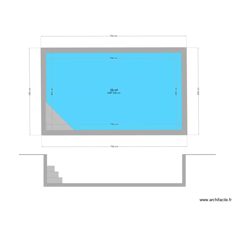Plan en coupe piscine 1. Plan de 