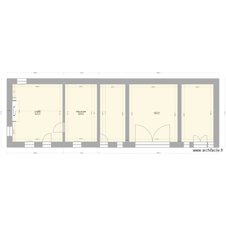 Moussy v1. Plan de 3 pièces et 118 m2