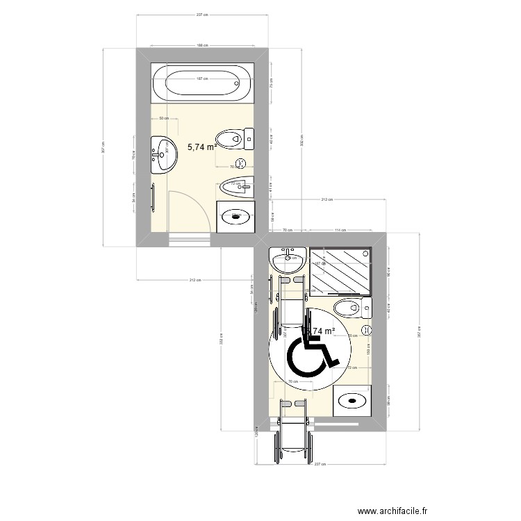 Toilette. Plan de 0 pièce et 0 m2