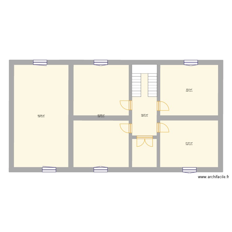 1er Spy. Plan de 5 pièces et 151 m2