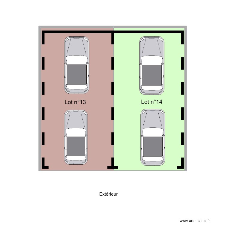 Extérieur parking SCIONZIER. Plan de 2 pièces et 28 m2