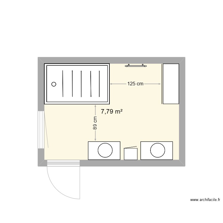 DAVID ET DANIEL. Plan de 1 pièce et 8 m2