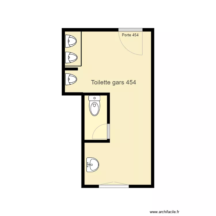 toilette 454. Plan de 