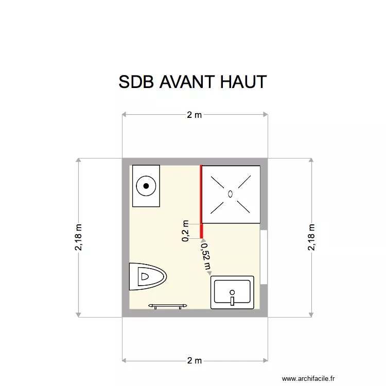 AVANT HAUT SALLE DE BAINS. Plan de 