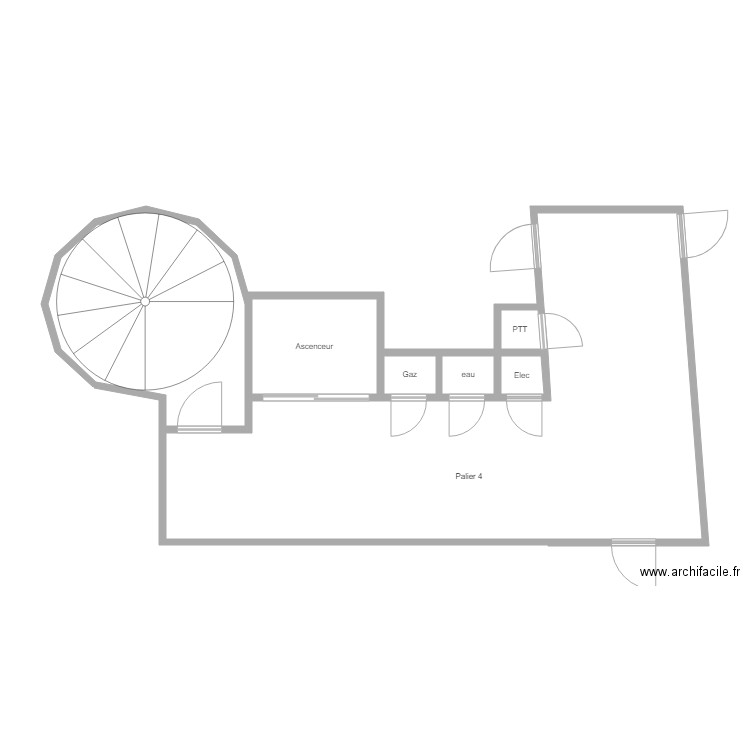 Palier 4 au 4C. Plan de 0 pièce et 0 m2