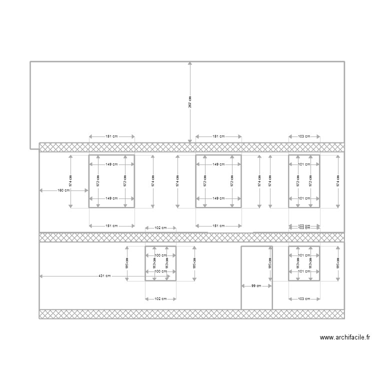 Façade Actuelle coté jardin. Plan de 0 pièce et 0 m2