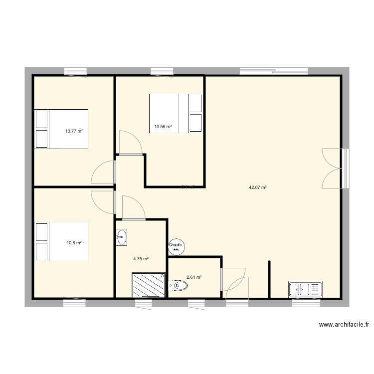 plan maison projet locatif. Plan de 0 pièce et 0 m2