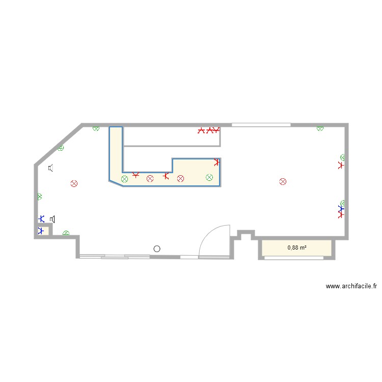 Salle Bar. Plan de 0 pièce et 0 m2