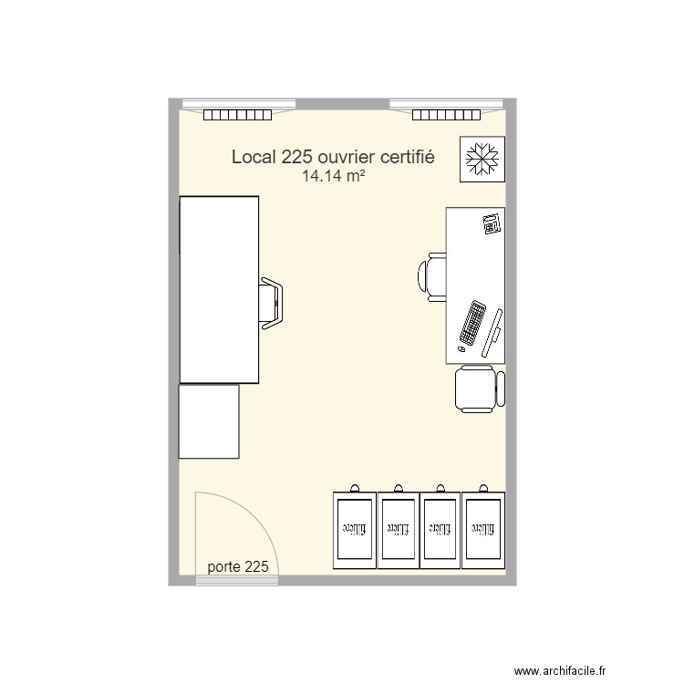 Local 225 2e étage pdc. Plan de 0 pièce et 0 m2