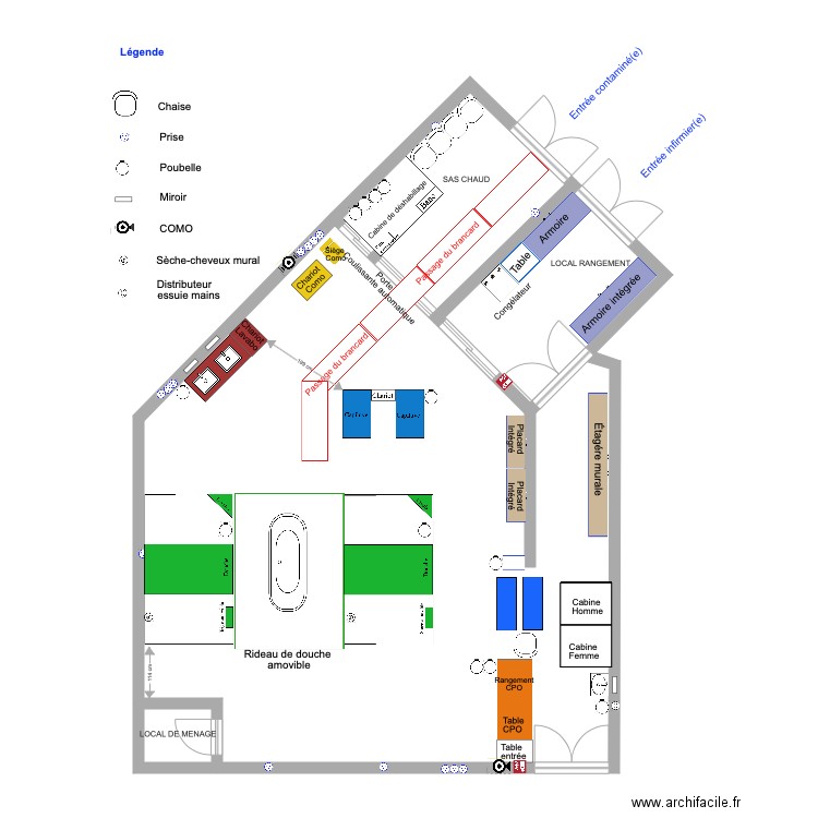 SALLE DE DECONTAMINATION BROUILLON. Plan de 0 pièce et 0 m2