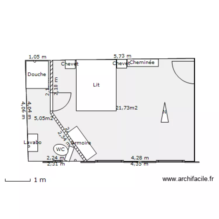 Chambre 1b. Plan de Chambre 1b. Plan de