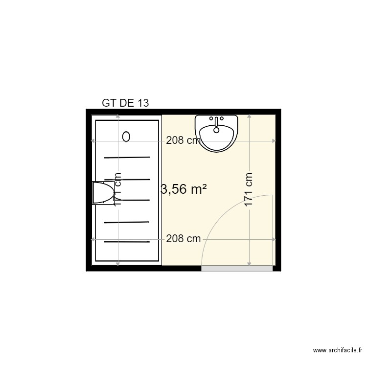 GHEZAL BAGDAD . Plan de 1 pièce et 4 m2