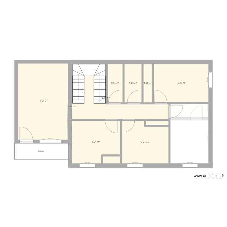 Maison Perrin. Plan de 12 pièces et 117 m2