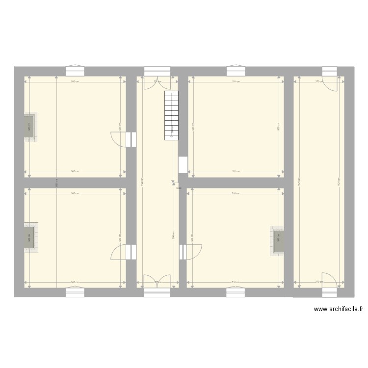 Maison Eric - Etat actuel. Plan de 6 pièces et 168 m2