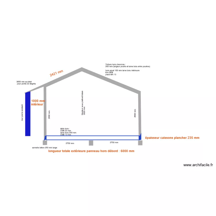 maison poggio coupe pour hauteurs. Plan de maison poggio coupe pour hauteurs. Plan de