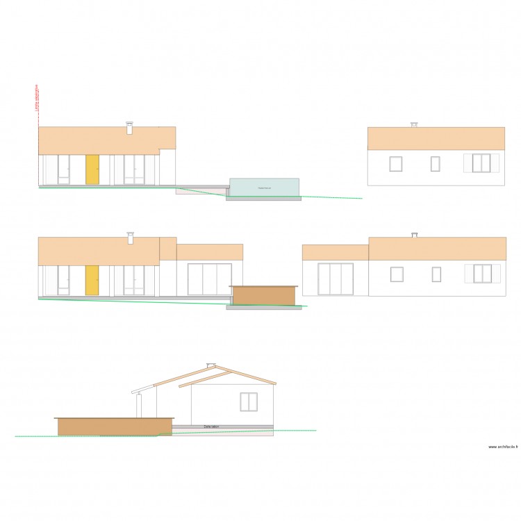 FACADE SUD NORD AVANT APRES. Plan de 0 pièce et 0 m2