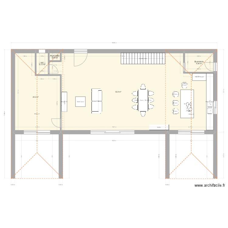 Projet 13400. Plan de 10 pièces et 188 m2