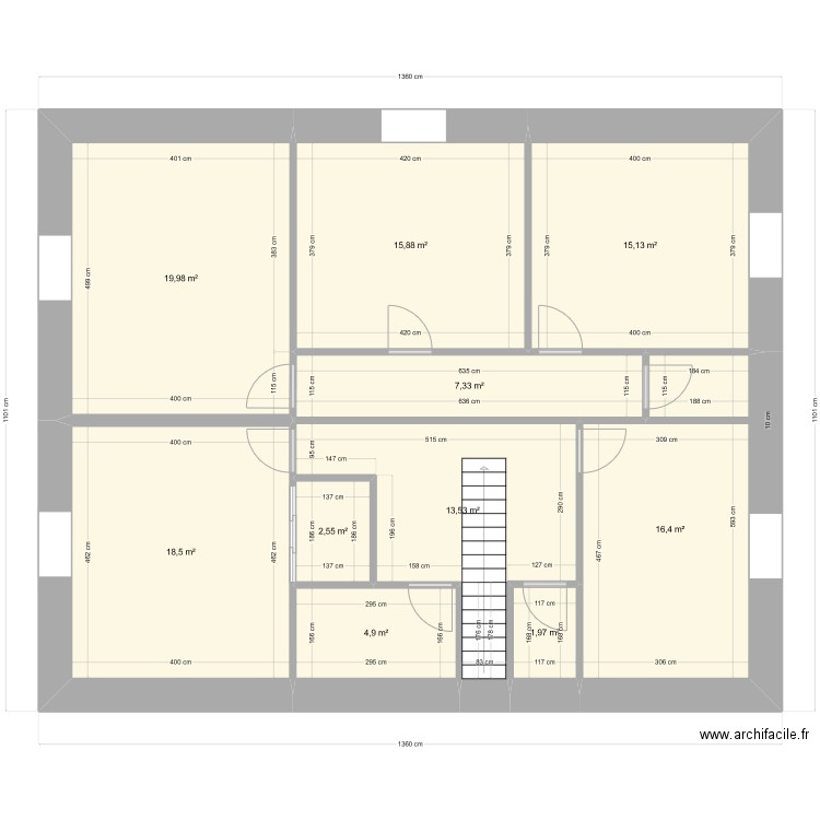 plan maison cyril etage. Plan de 10 pièces et 116 m2