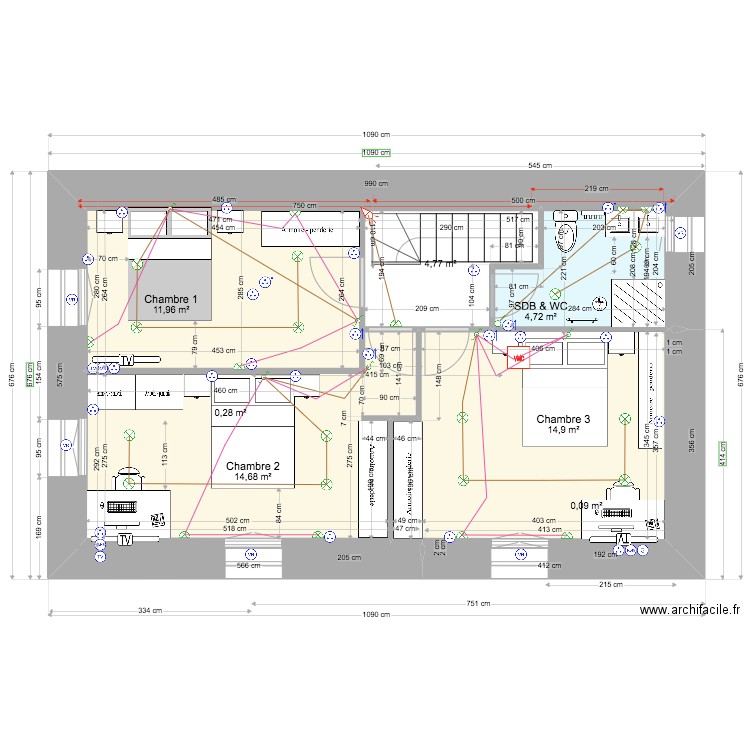 ANAIS BAT1 ETAGE 15 01 2023. Plan de 7 pièces et 51 m2