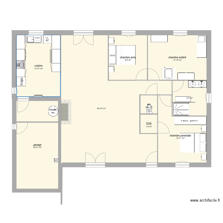 plan de maison 9 pieces