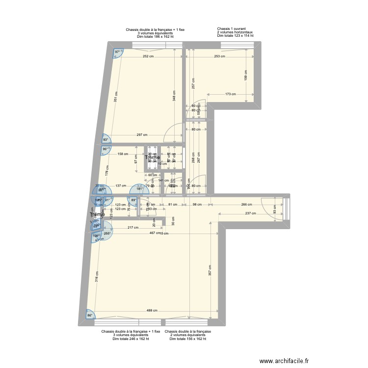 Morillons Origine. Plan de 8 pièces et 45 m2