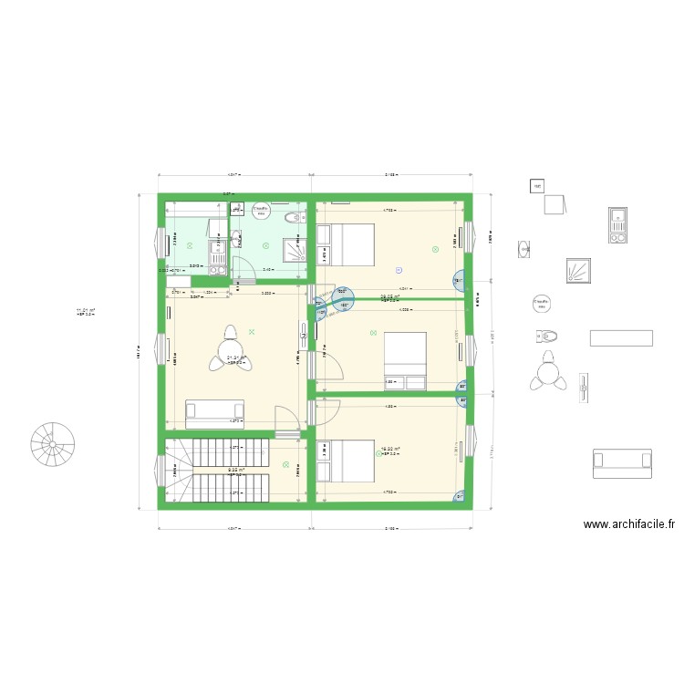 jean jaures ok coloc étage trois chambres 27042019. Plan de 0 pièce et 0 m2