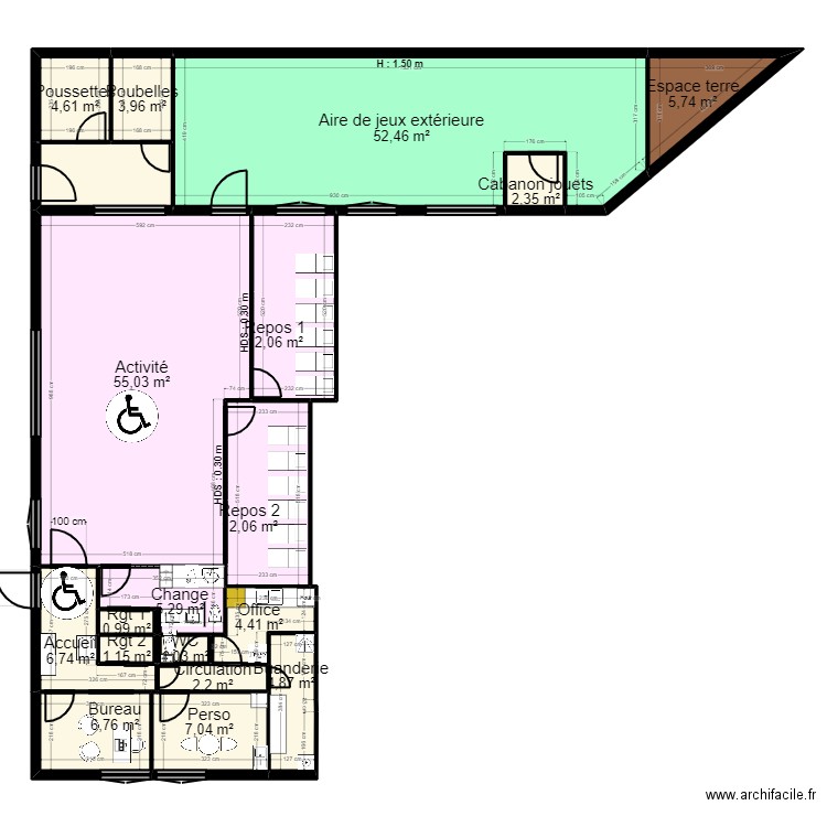 B91U2AC projet V2_PMI 1 - PST. Plan de 19 pièces et 195 m2