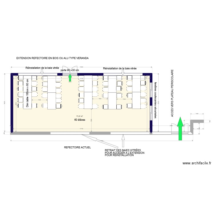 MODULE EXTENSION OFFICE 2. Plan de 1 pièce et 71 m2