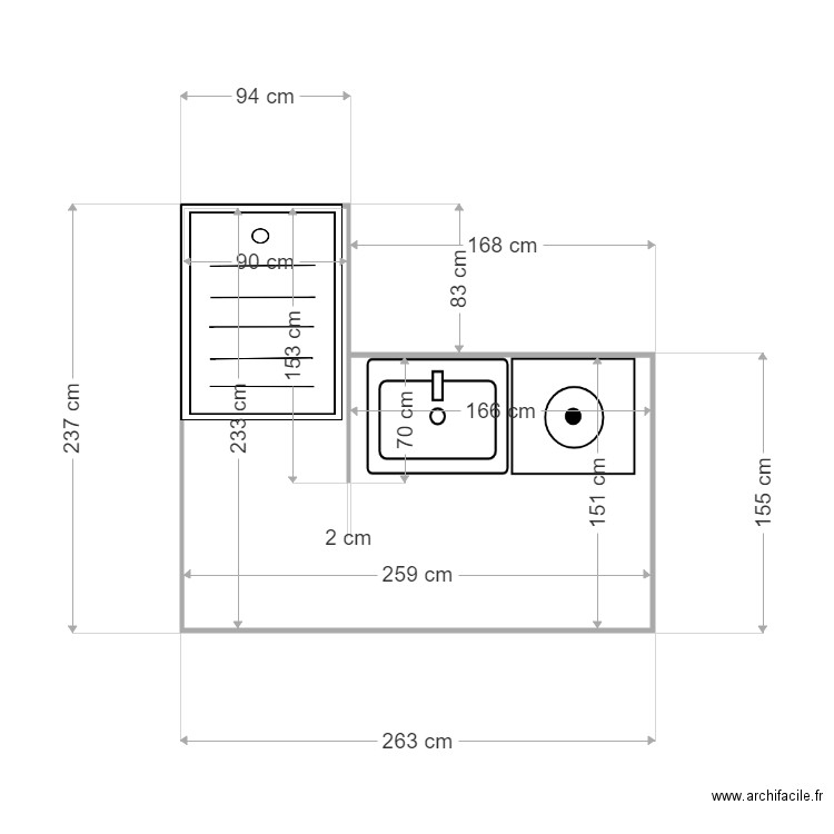 sdb blmagnac. Plan de 0 pièce et 0 m2