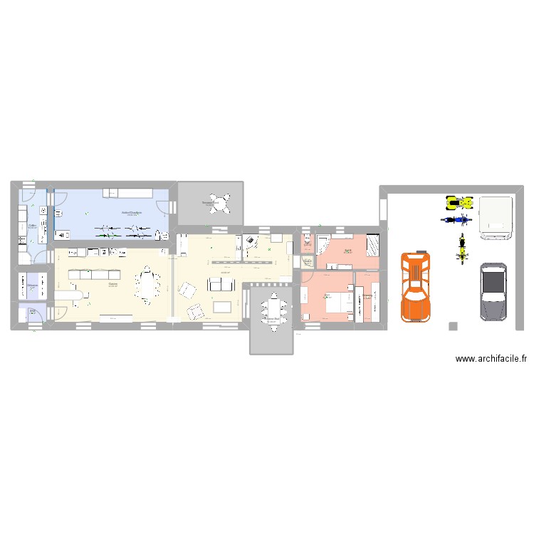 projet 3. Plan de 13 pièces et 190 m2