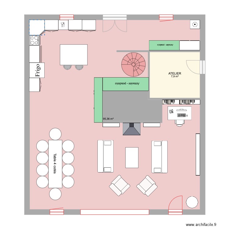 CHALET 1. Plan de 3 pièces et 108 m2