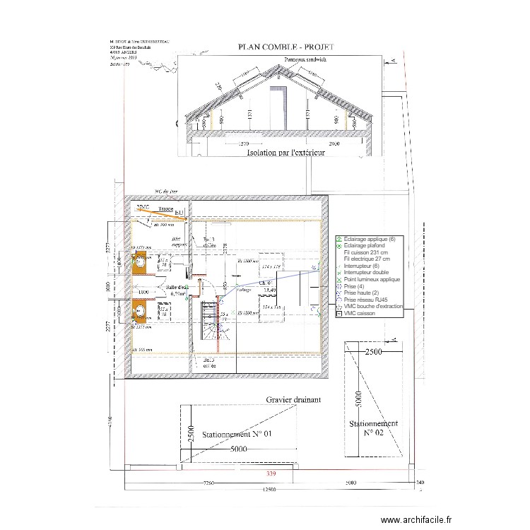 Plan R+2 électrique Binot Guineberteau 0502. Plan de 0 pièce et 0 m2