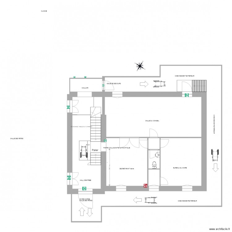 ERP MAIRIE  SALLE DES FETES 000. Plan de 0 pièce et 0 m2