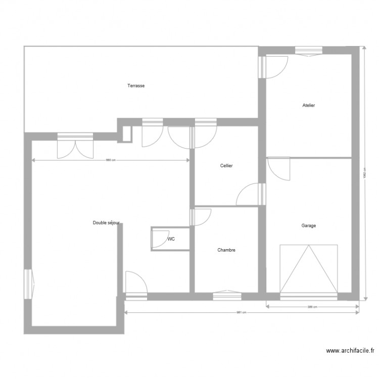 Plan extension avec étage nu. Plan de 0 pièce et 0 m2