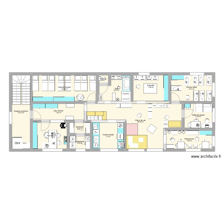 Crèche. Plan de 0 pièce et 0 m2