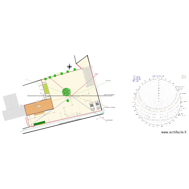 Plan Masse jardin. Plan de 5 pièces et 622 m2