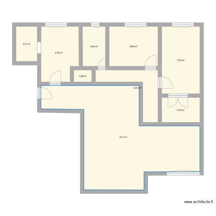 Gryphe-v1. Plan de 9 pièces et 101 m2