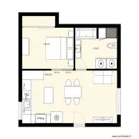 appartement plan 3 avec ilot