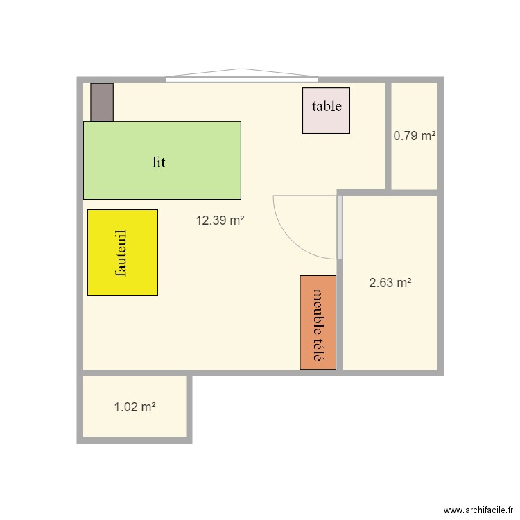 chambre maison de retraite. Plan de 0 pièce et 0 m2