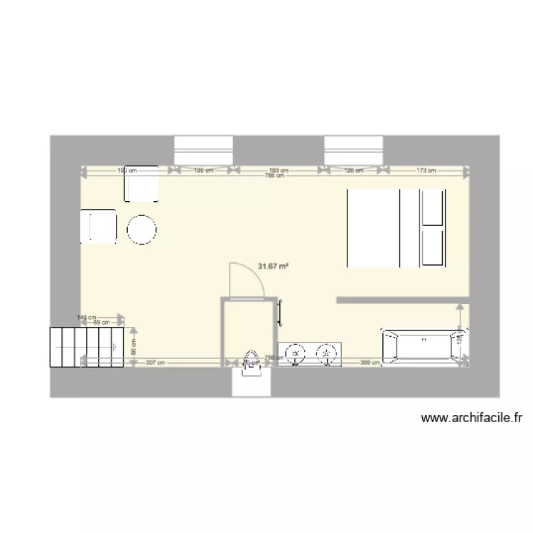 chambre 3. Plan de 