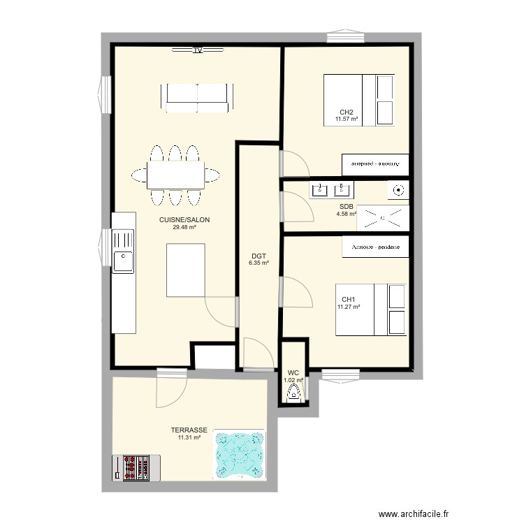 APPART MONTAUBAN 2. Plan de 0 pièce et 0 m2