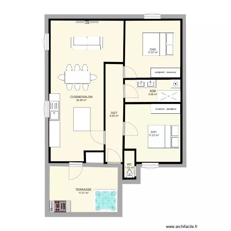 APPART MONTAUBAN 2. Plan de 