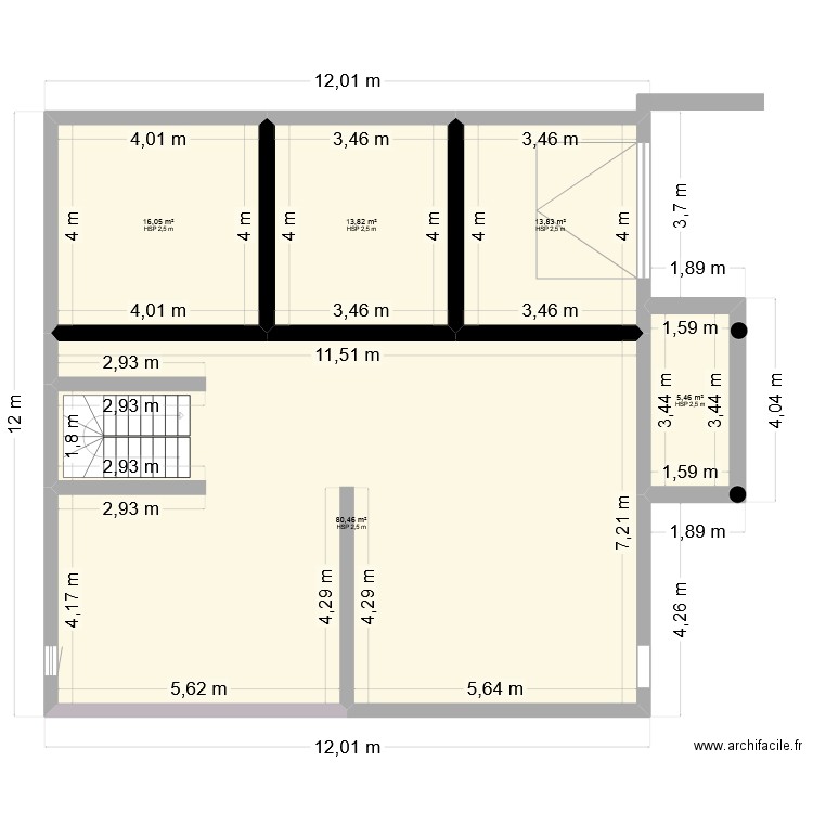 plan maison rdc. Plan de 5 pièces et 130 m2