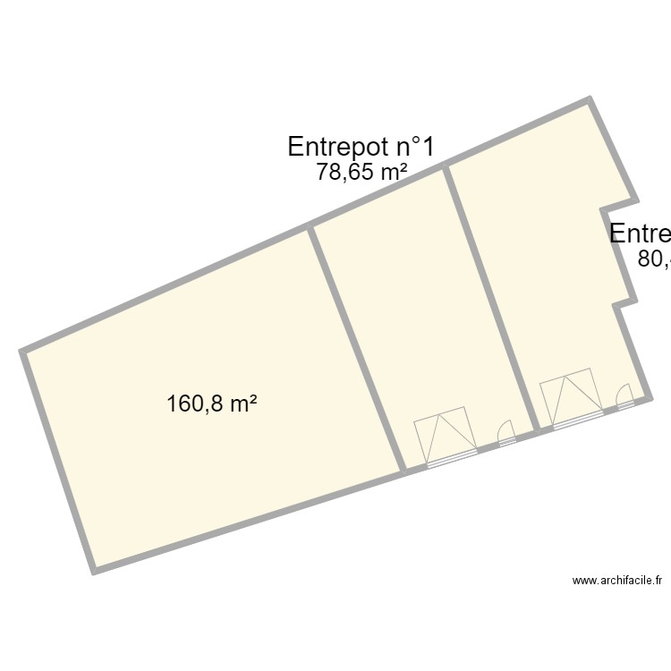 Entrepot saint andré. Plan de 3 pièces et 320 m2