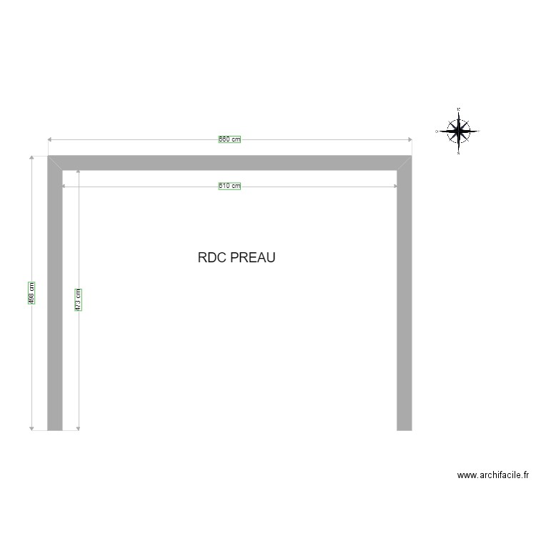 RDC existant. Plan de 0 pièce et 0 m2