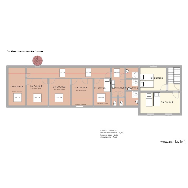 CHATILLON 29D PLANS PROJETES. Plan de 33 pièces et 348 m2