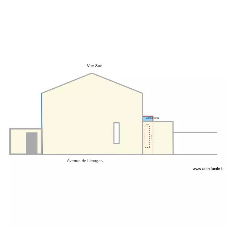 garage vue Sud. Plan de garage vue Sud. Plan de